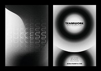 Abstract monochrome business design set. Modern abstract business poster template set. Black and white monochrome template design. Set of modern vector poster templates, black gradient design