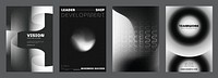 Modern abstract business poster template set. Modern abstract business poster template set. Black and white monochrome template design. Set of modern vector poster templates, black gradient design