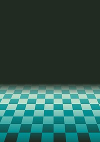 Retro teal checkered floor background design