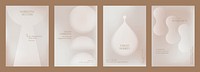 Minimalist marketing posters with abstract shapes. Neutral tones, abstract design, and marketing. Ideal for marketing success and online strategies. Gradient beige online marketing template vector.