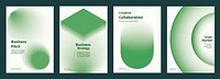 Creative design business marketing poster template vector set. Abstract green gradient designs poster with Business marketing concept. Business modern green gradient design template poster set