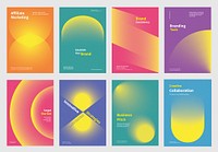 Creative design business marketing poster template vector set. Colorful Abstract gradient designs poster with Business marketing concept. Business modern colorful gradient design template poster set