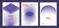 Creative design business marketing poster template vector set. Abstract gradient designs poster with Business marketing concept. Business modern purple gradient design template poster set