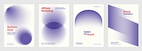 Abstract Purple shape gradient poster set. Business marketing Modern branding strategy in abstract gradient poster. Abstract purple vector poster set with business marketing concept.