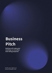 Professional business pitch  gradient poster template vector