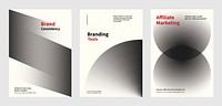 Abstract black and white shape gradient poster set. Business marketing Modern branding strategy in abstract gradient poster. Abstract black and white vector poster set with business marketing concept.