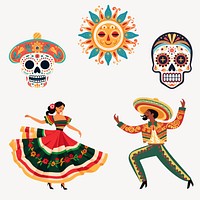 Mexican art design element set