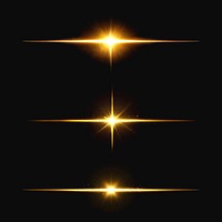 Gold starlight effect design element set psd