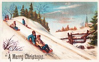 A merry Christmas card. Original public domain image from Digital Commonwealth.. Digitally enhanced by rawpixel.