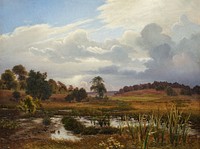 Landscape at the Nordskoven near Jaegerspris by Vilhelm Kyhn. Original public domain image from Statens Museum for Kunst. Digitally enhanced by rawpixel.