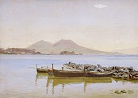 Part of the bay of Naples with Vesuvius in the background by Christen Kobke. Original public domain image from Statens Museum for Kunst. Digitally enhanced by rawpixel.