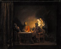 Christ in Emmaus by Rembrandt van Rijn. Original public domain image from Statens Museum for Kunst. Digitally enhanced by rawpixel.