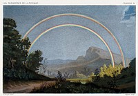 Meteorology: a double rainbow. Colour lithograph by R.H. Digeon, 1868, after E. Ronjat. Original public domain image from Wellcome Collection. Digitally enhanced by rawpixel.