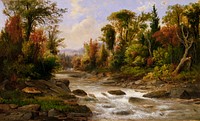 On the St Annes, East Canada (1863-1865) painting in high resolution by Robert Seldon Duncanson. Digitally enhanced by rawpixel.