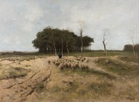 On the Heath near Laren (1887) by Anton Mauve. Digitally enhanced by rawpixel.