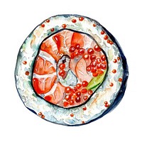 An isolated ebi sushi food art illustration.