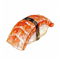 An isolated Ebi nigiri food illustration watercolor.