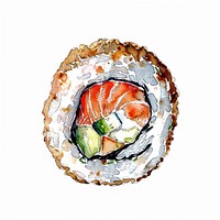 An isolated hotate sushi food art illustration.