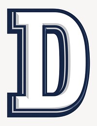 College Football letter D text bold illustration vector