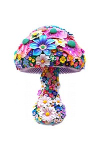 Flower Collage Mushroom mushroom flowers illustration.