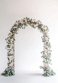 Simple metal arch flowers decor architecture.