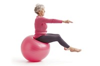 Senior exercise isolated woman ball fitness.