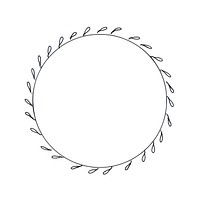 Circle frame with leaves illustration outline leaf.