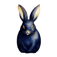 Indigo easter rabbit illustration watercolor animal.