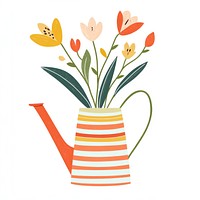 Spring flower in a stripe watering can art flowers spring flowers.