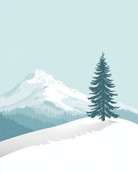 Mountain tree pine illustration.