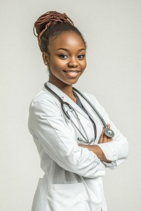 Young Doctor stethoscope confident smiling.