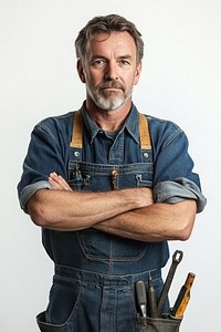 Middle-Aged Mechanic overalls worker photo.