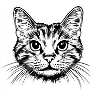 Cat face art illustration drawing.