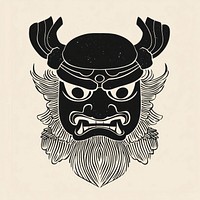 Japanese Tengu mask illustration design tattoo.