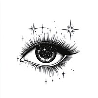 Star galaxy in eye art illustration stars.