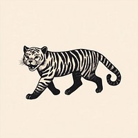 Tiger crawling art illustration wildlife.