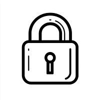 Lock sign icon black white illustration.