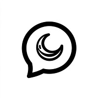 Speech bubble with moon sign icon communication celestial nocturnal.