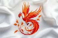 A Phoenix in embroidery style phoenix fabric decorative.