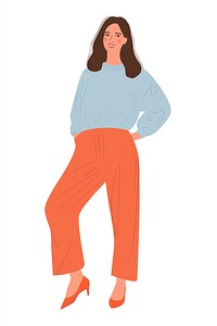 Woman thinking pants illustration fashion.