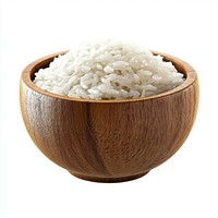 White rice in a wooden bowl grain food produce.