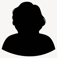 Silhouettes chubby woman avatar illustration black anonymous vector