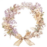 Brown coquette vintage frame watercolor flowers wreath.