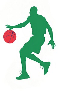 Basketball player silhouette sports green.