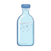 Bottle of water illustration transparent minimalist.