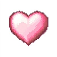 Six pixel pink heart icon illustration pixelated aesthetic.