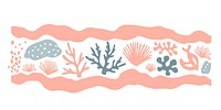 Memphis ribbon coral reef garland illustration painting nature.