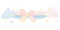 Memphis ribbon cloud garland illustration cute appliance.