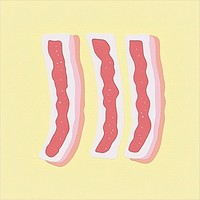 Papercut bacon background pastel food.