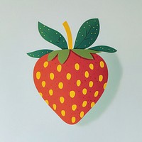 Papercut cute strawberry colors fruit illustration.